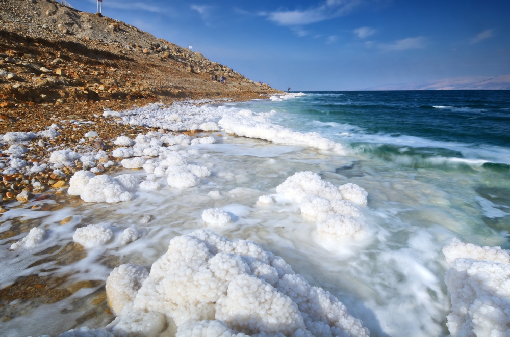 Dead Sea, Israel salt formations.